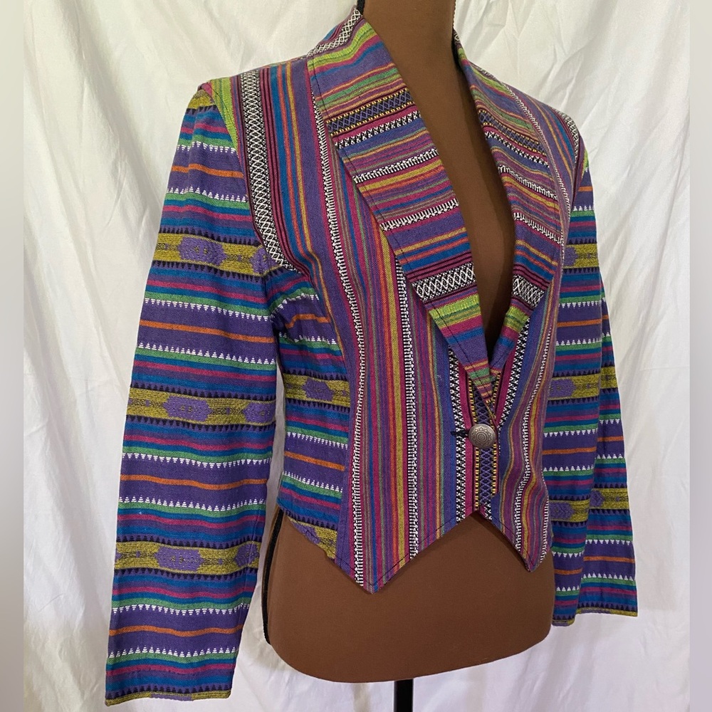 Women’s cropped capzio Aztec western jacket blazer xs